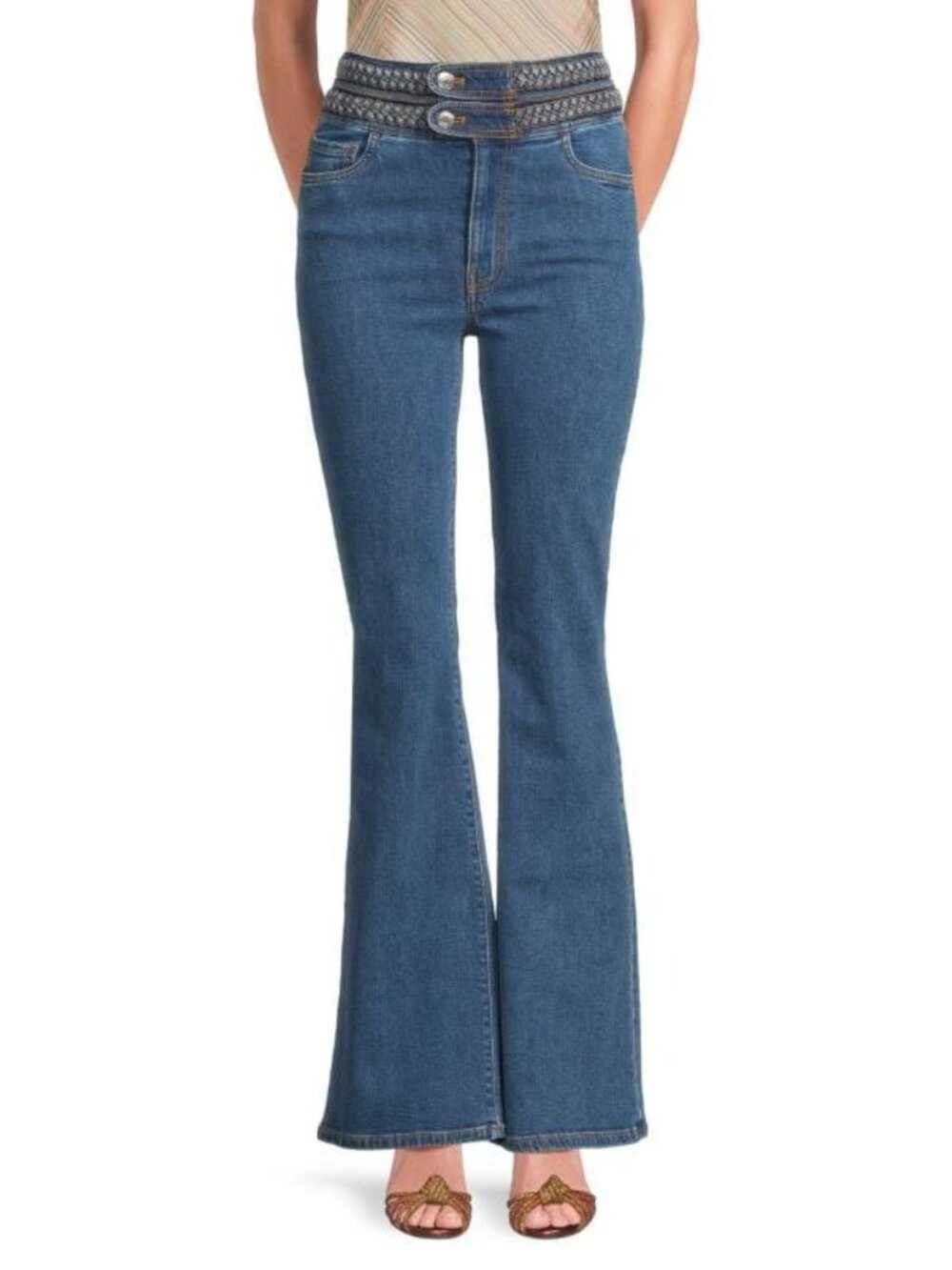 Derek Lam 10 Crosby Harlow Braided Waist Jeans Women's Size 24 New With Tag - Picture 4 of 4